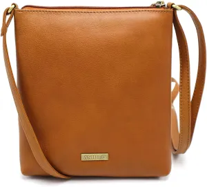 100% Genuine Leather Crossbody Belt Bag For Woman | Adjustable Sling Strap, Comfortable and Light Weight Ladies Shoulder Bag (Tan, 20x21x3 cm)