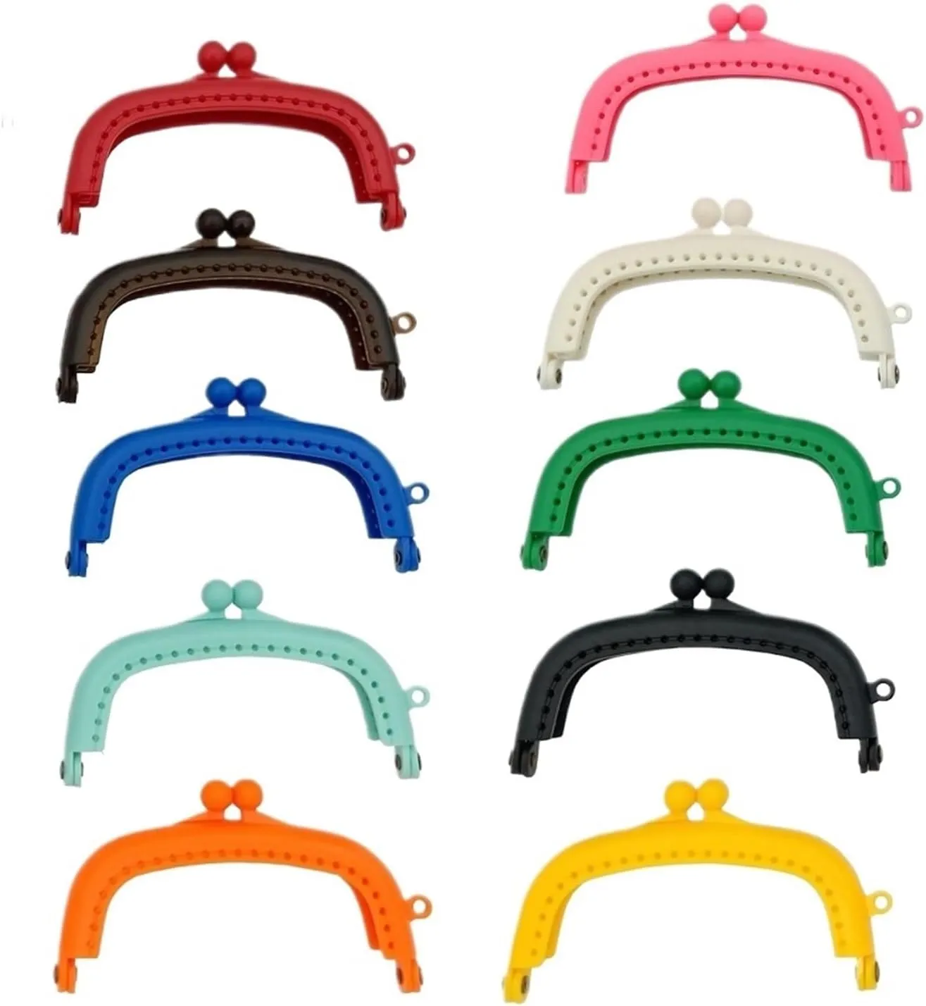 10PCS 8.5CM Arc Resin Plastic Purse Frame with Hole Kiss Clasp for Women Bags Handbags DIY Crochet Bag Making(Coffee)