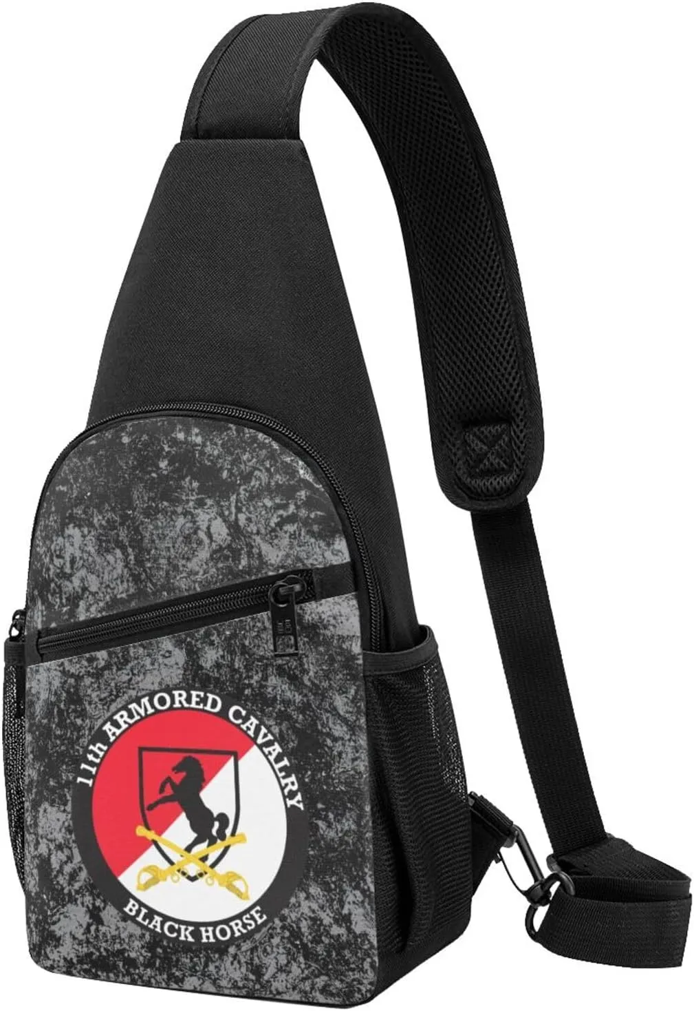 11th Armored Cavalry Regiment Black Horse Sling Bag Crossbody Backpack Shoulder Casual Daypack Bags for Men