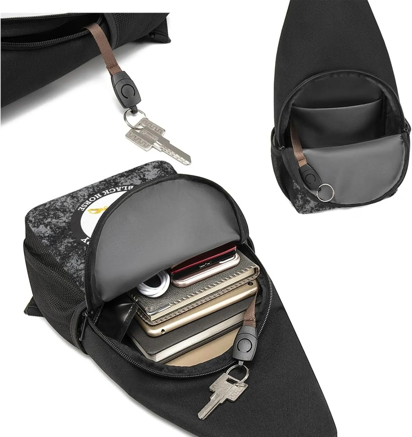 11th Armored Cavalry Regiment Black Horse Sling Bag Crossbody Backpack Shoulder Casual Daypack Bags for Men