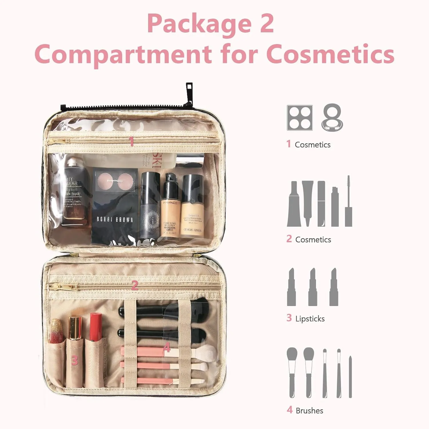 2 Psc Bag Of Free Disassembly Combination Large Travel Toiletry Bag With Makeup Bag,Dry & Wet Separation,Travel Organizer with Hanging Hook For Full-Sized Containers,Shampoo,Accessories,Toiletries