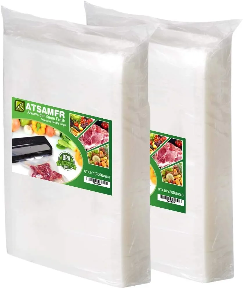 200 Pint Size 6x10Inch Vacuum Sealer Food Sealer Bags with BPA Free,Heavy Duty,Great for Vac Storage or Sous Vide Cooking
