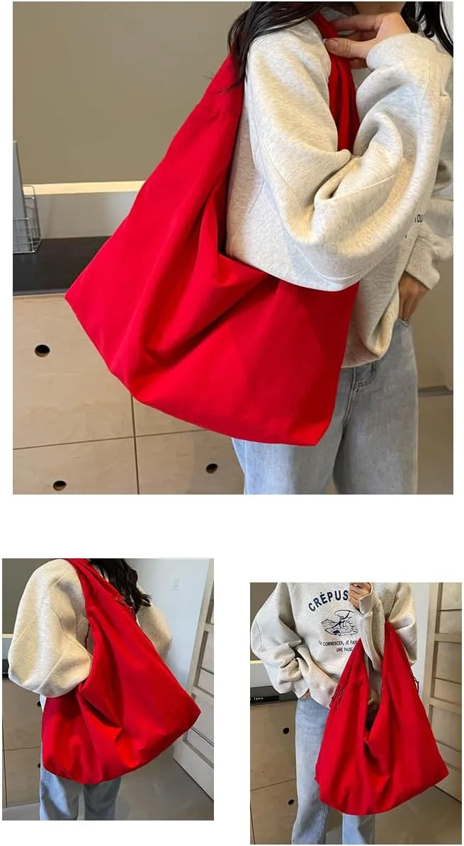 2025 New Women's Solid Color Textured Draped Tote Bag, Fashion Casual Draped Tote Bag, Large Capacity Versatile Shoulder Bag
