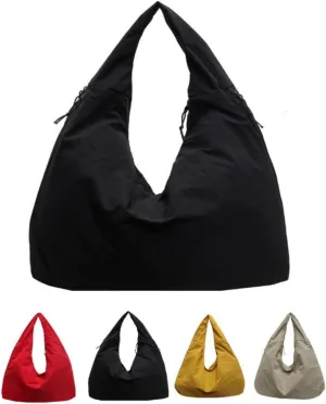 2025 New Women's Solid Color Textured Draped Tote Bag, Fashion Casual Draped Tote Bag, Large Capacity Versatile Shoulder Bag