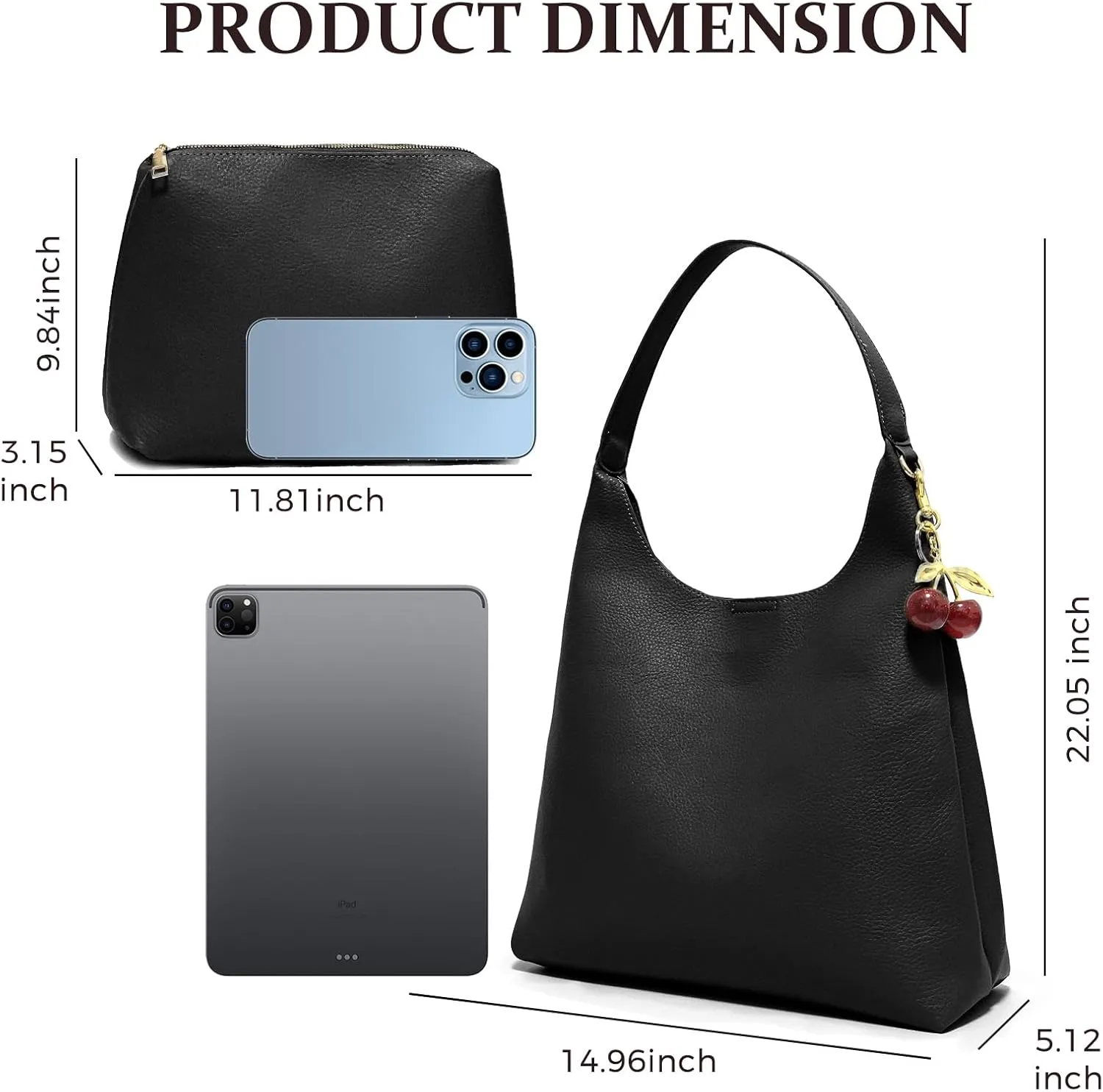 2025 Slouchy Vegan Leather Hobo Bags for Women, Tote Purse Shoulder Handbags for Travel Work