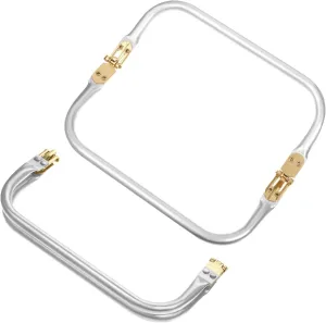 2Pcs 8" Purse Frame Rectangle Lock Frame Kiss Lock Metal U-Shaped Bag Handle Purse Hardware Inner Kiss Clasp for DIY Handle Bag Making Supplies Sewing Clutch Crafts