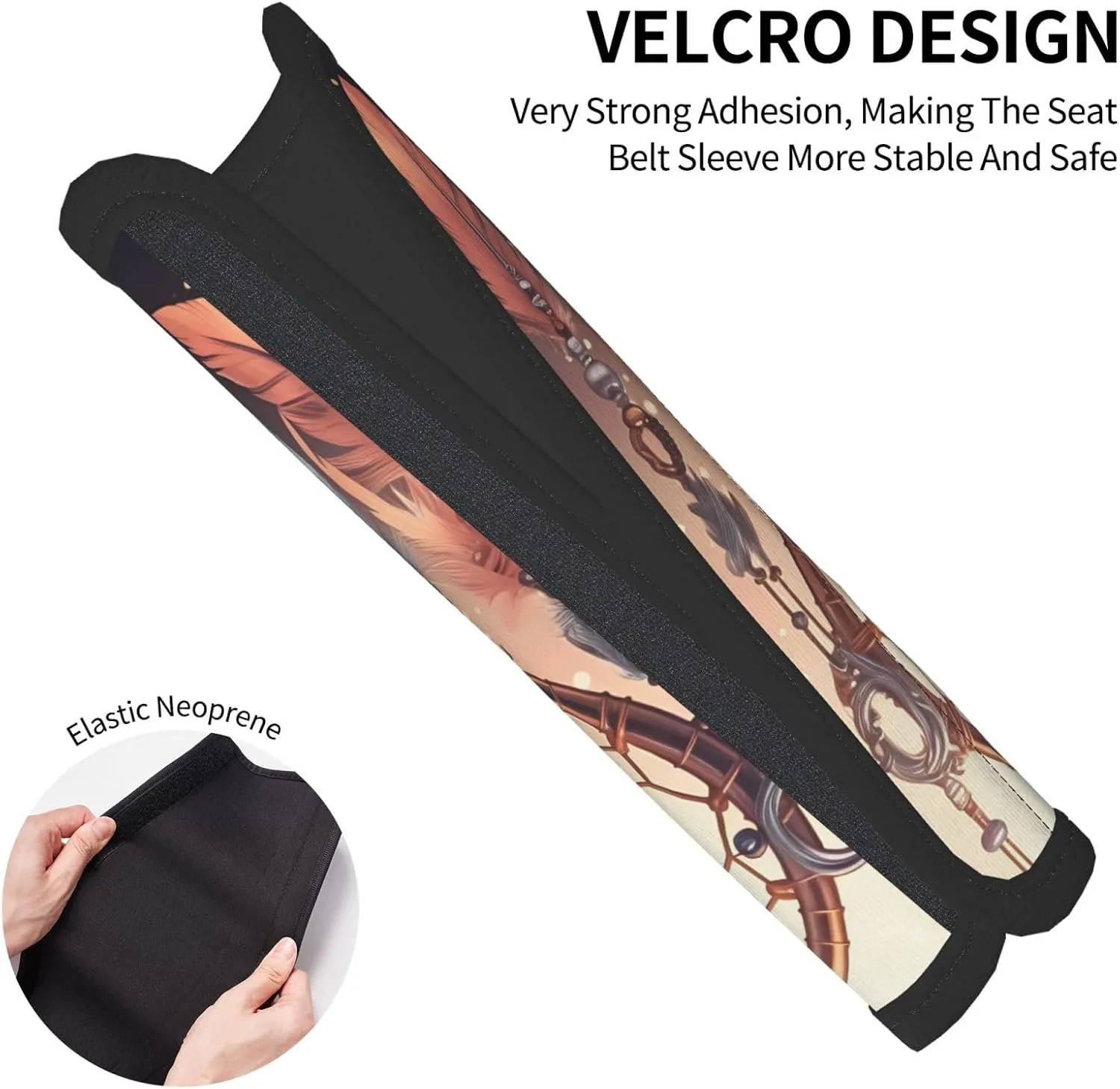 2PCS Car Seat Belt Cover, Neoprene Safety Seatbelt Shoulder Strap Covers, Native American Dream Catcher Harness Pads Seat Belt Protector, Car Interior Accessories Protect Your Neck and Shoulder