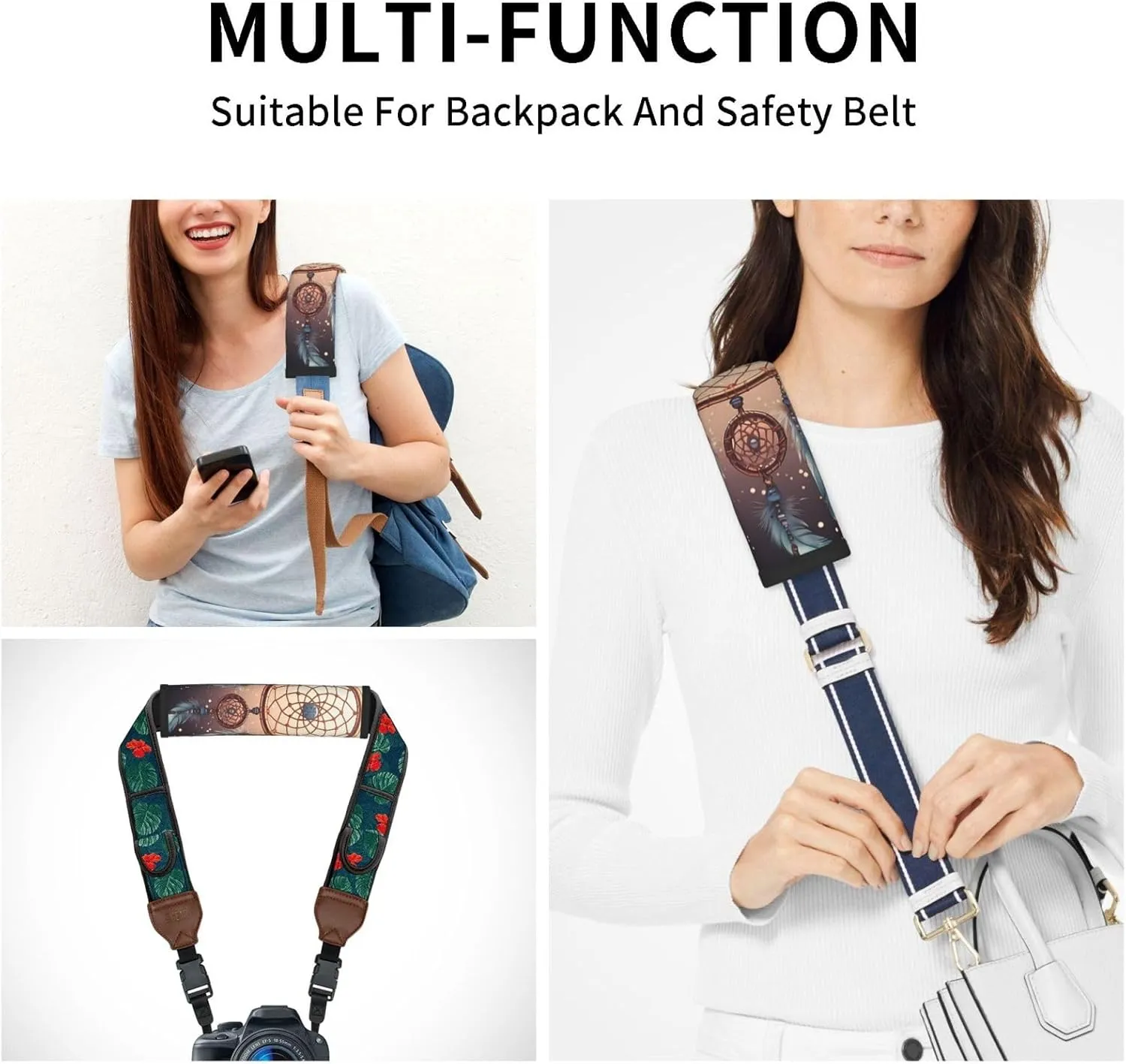 2PCS Car Seat Belt Cover, Neoprene Safety Seatbelt Shoulder Strap Covers, Native American Dream Catcher Harness Pads Seat Belt Protector, Car Interior Accessories Protect Your Neck and Shoulder