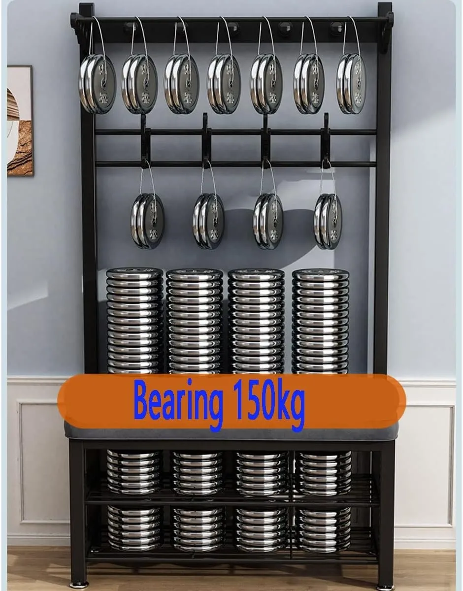 3-in-1 Hall Tree Coat Rack with Shoe Stool with Storage and Hooks for Home Bedroom Laundry Small Place Entryway