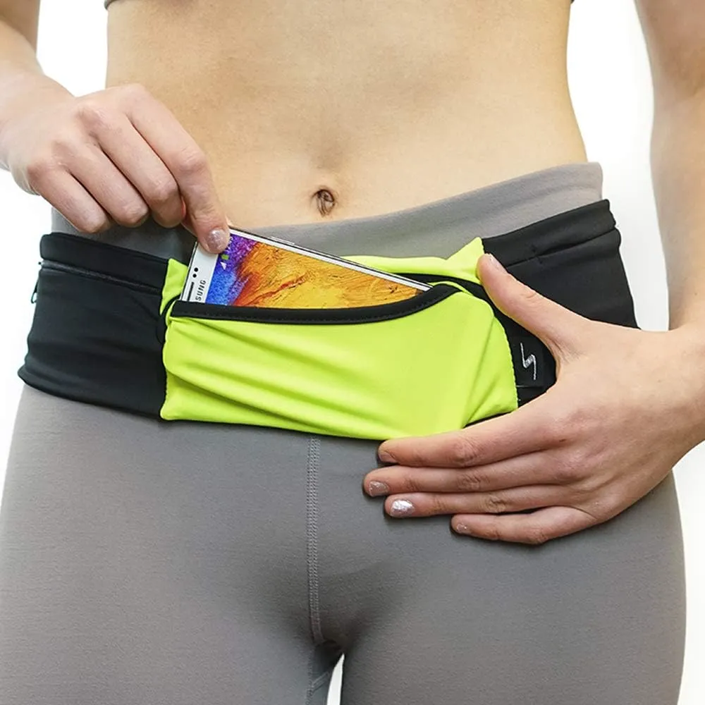 3 Pocket Adjustable Running Belt Waist Pack, Fanny Pack For Working Out With Sweat Resistant Backing, Holds All iPhone Models
