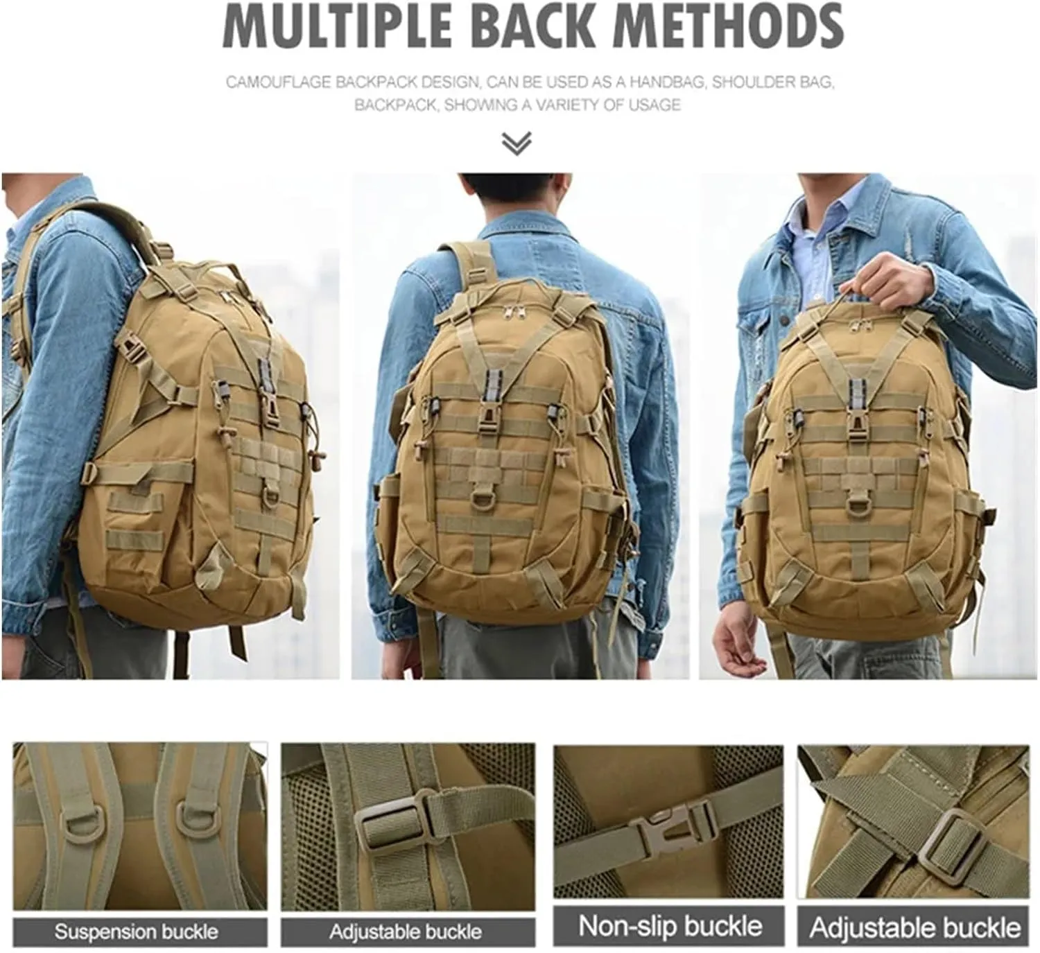 30-40L Camping Backpack Men's Travel Bags Climbing Rucksack Hiking Outdoor Reflective Shoulder Fishing Bag(Style5)