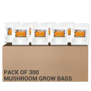 300 Packs 6 Mil Mushroom Grow Bags, Thick Spawn Bags 5" X 8" X 20" with 0.2 Micron Filter Breathable Autoclavable Durable Tear-Resistant