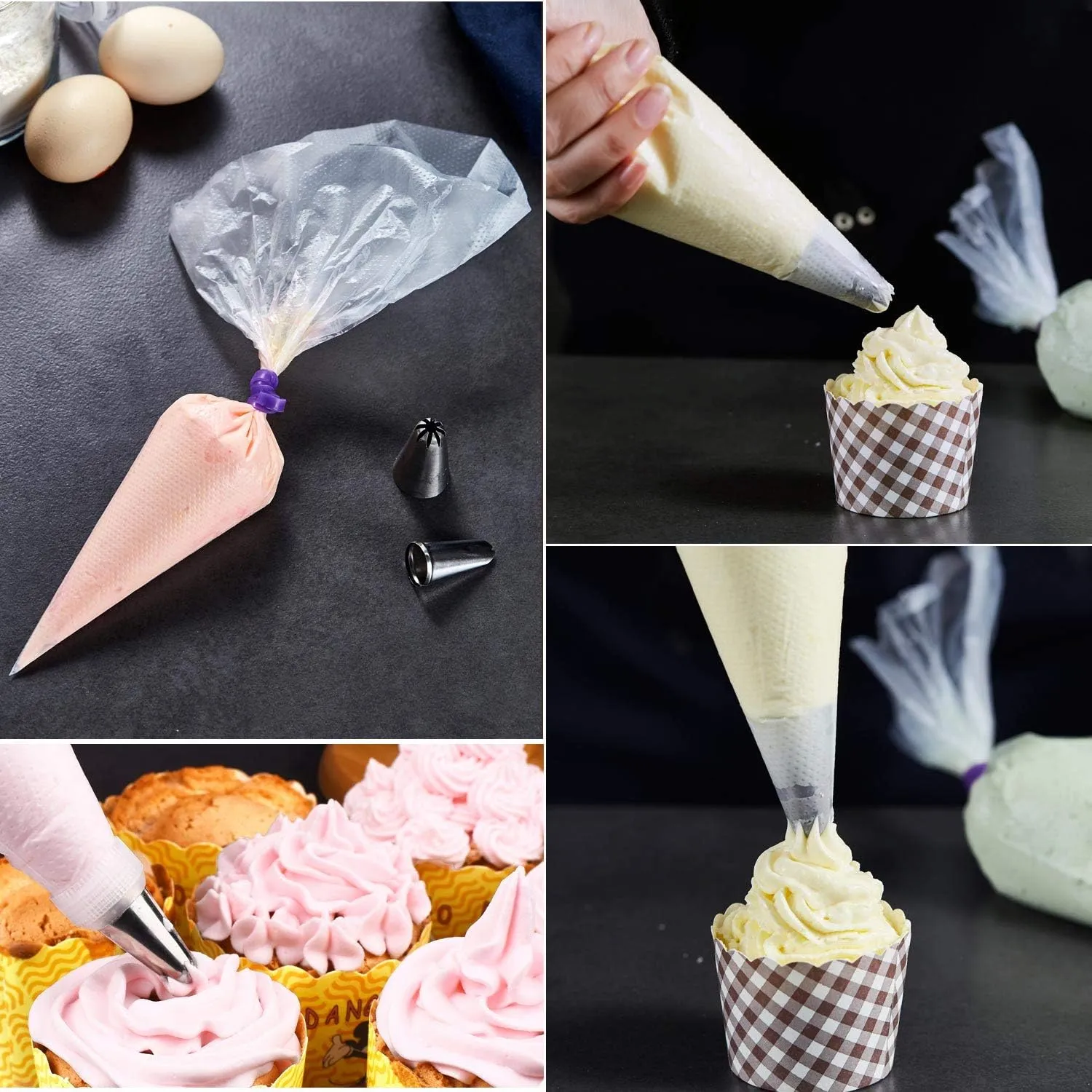 300 Pcs Pastry Piping Bags 13 inch Disposable Icing Cream Bag for Cookie Cake Decorating