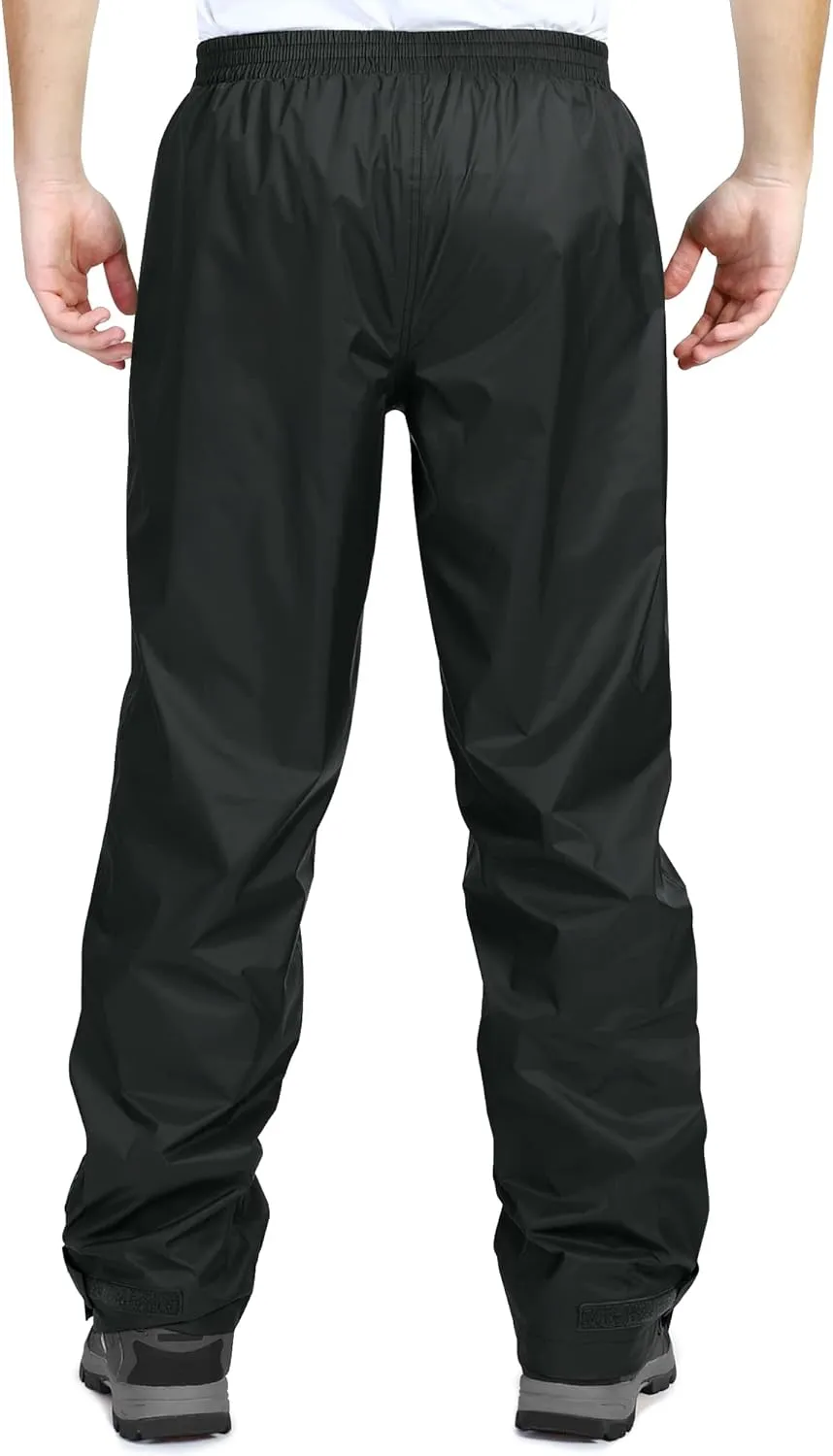 33,000ft Men's Rain Pants, Waterproof Rain Over Pants, Windproof Outdoor Pants for Hiking, Fishing
