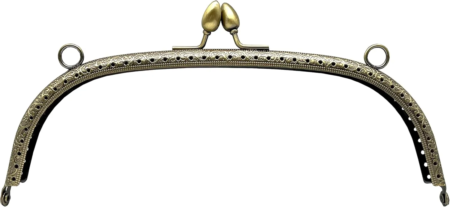 3dancraftit Iron Sew on Kiss Clasp Lock Coin Purse Pouch Bag Clutch Frame for Purse Bag Making 8" x 3" / 20.5cm x 7.5cm Anti Bronze C12