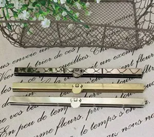 3PCS 19cm / 7.5 inch Straight Channel Diva Purse Frame Wallet Clasp - Round Opening (Gunmetal)
