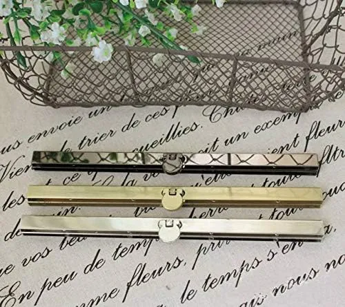 3PCS 19cm / 7.5 inch Straight Channel Diva Purse Frame Wallet Clasp - Round Opening (Gunmetal)
