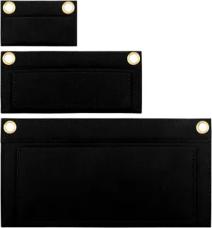 3Pcs Felt Insert Organizer Bags 3 Sizes Mini Wallet Insert Organizer Women Clutch Bag Flip Wallet Insert Liner Conversion Bag for Envelope Handbag Travel Bag Cosmetic Bag Black