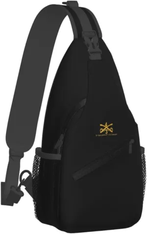 3rd Squadron 4th US Cavalry Sling Bag for Men, Small Crossbody Sling Bags, Mini Water Resistant Shoulder Daypack for Travel, Anti Thief Chest Bag for Hiking