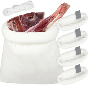 4 Pack Elk Game Hunting Bags Hunting Meat Bags with Reflective Strip 48inch Breathable Rolled Heavy Duty Quarter Bag for Elk Caribou Moose Antelope Deer