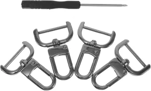 4 Pcs Lobster Claw Clasps Keychain Buckles for Shoulder Bag Repair Silver Metal Swivel Snap Hooks Bag Hardware for Diy Black