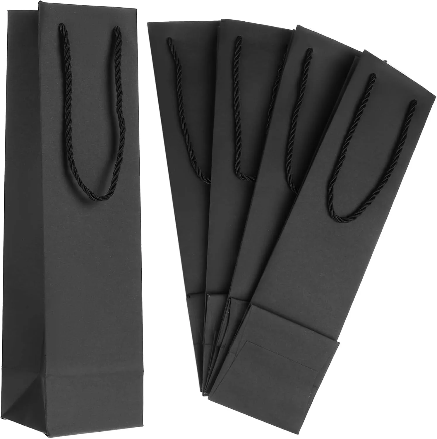 40 Pack Black Wine Gift Bag,Reusable Wine Bottles Gift Bags Bulk Paper Wine Bottle Bag with Handles Appreciation Gift Bags for Birthday Party Wedding Anniversary Celebrations