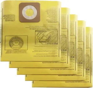 5 Pack 39970 Shop Vac Bags for CRAFTSMAN 6 and 9 Gallon Wet/Dry vacs, Replacement Part CMXZVBE39970 Fine Collection Dust Bags