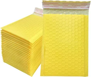 50Pcs Pink Poly Bubble Mailers Padded Envelopes Bulk Bubble Lined Wrap Polymailer Bags for Shipping Packaging Maile Self Seal-yellow-50pcs