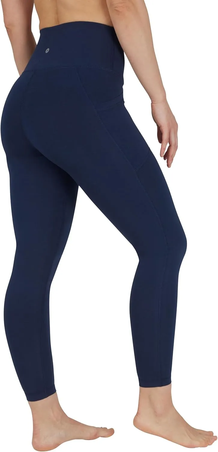 90 Degree By Reflex Cotton High Waist Ankle Length Compression Leggings with Elastic Free Waistband