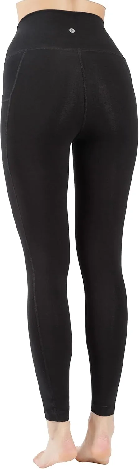 90 Degree By Reflex Cotton High Waist Ankle Length Compression Leggings with Elastic Free Waistband