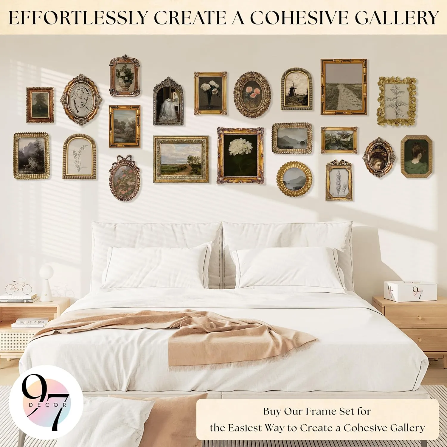 97 Decor Mini 4x4 Round Picture Frame - Circle 4x4 Picture Frame Gold, Small Gold Frames 4 Inch For Wall Hanging Antique Home Decor