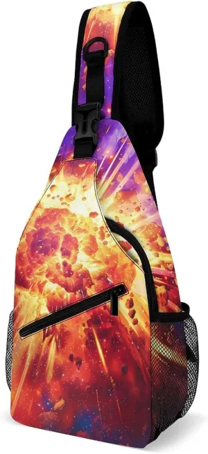 A Big Explosion Nebula Funny Crossbody Sling Bag Novelty Chest Bags Shoulder Backpack For Travel Hiking 15×8×4 Inches
