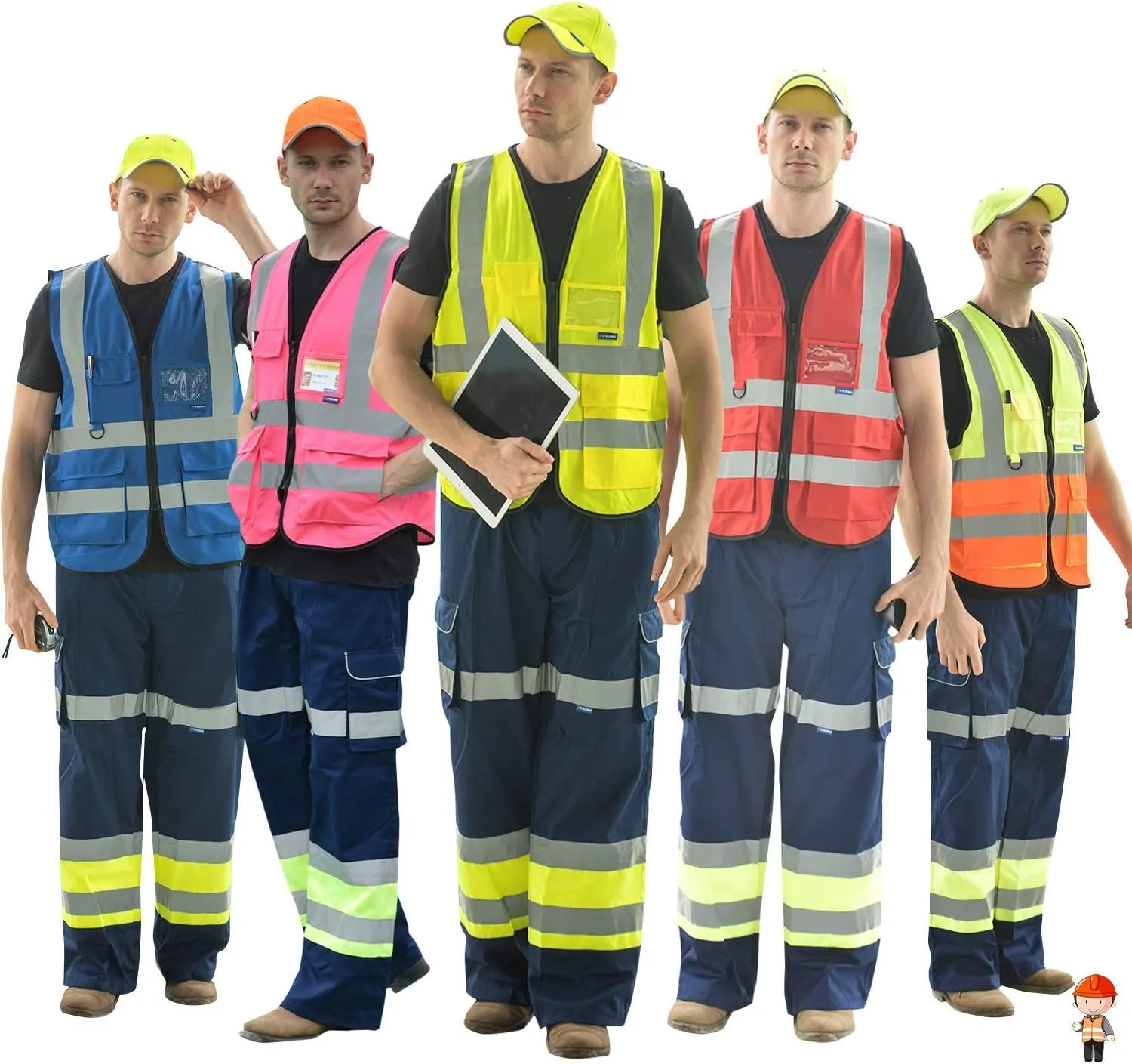 A-SAFETY Pink High Visibility Vest,Reflective Safety Vest Workwear,7 Pockets Hi Vis Durable Vest with Reflective Tapes 4 Lower Pockets,3XL