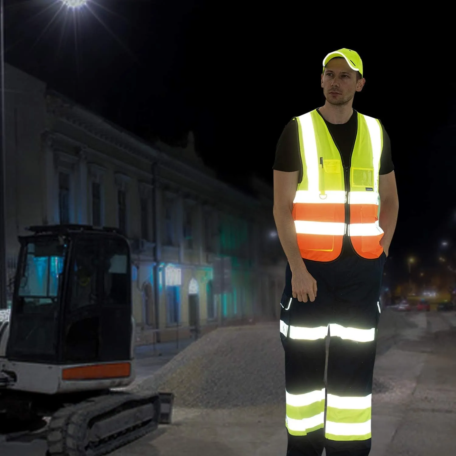 A-SAFETY Pink High Visibility Vest,Reflective Safety Vest Workwear,7 Pockets Hi Vis Durable Vest with Reflective Tapes 4 Lower Pockets,3XL