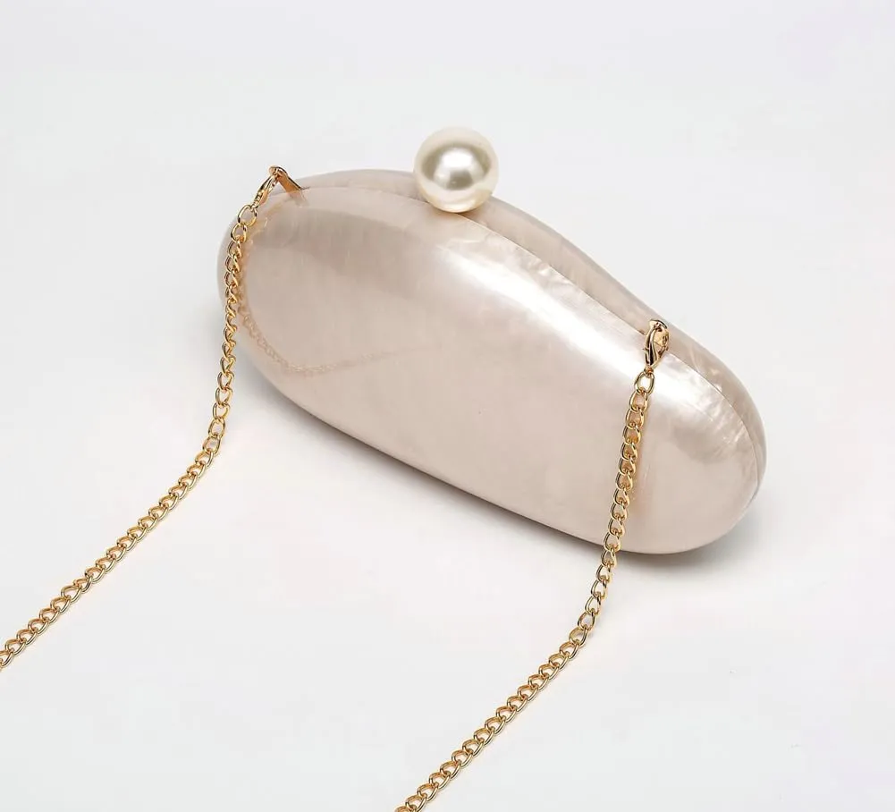 Acrylic Pearl Clutch Purses for Women Trendy Acrylic Evening Handbag Y2k Crossbody Purse Evening Clutch for Wedding Party