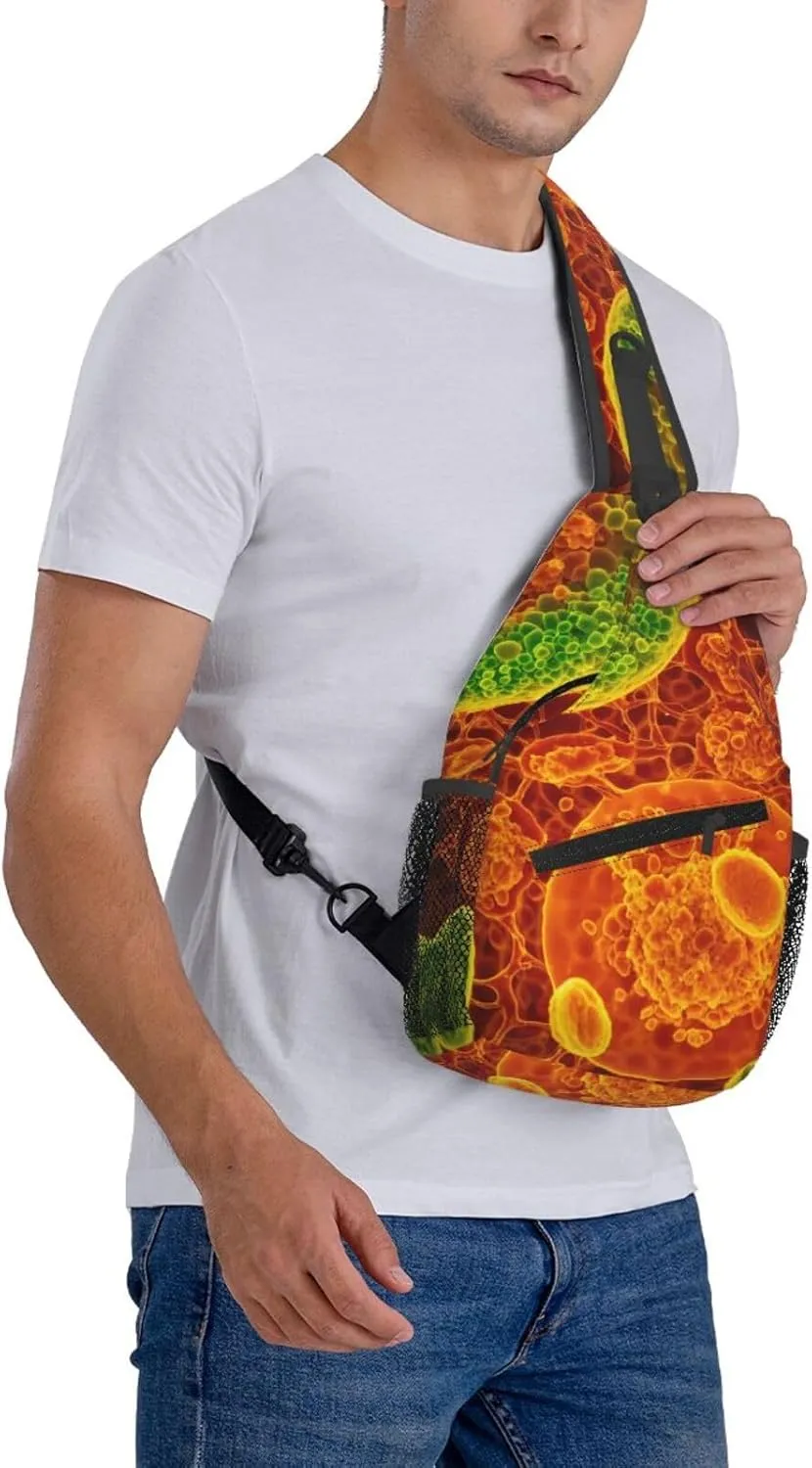 Adherent Eukaryotic Cells Seen Through A Microscop Crossbody Chest Bag Lightweight Sling Daypackstravel Hiking Cycling