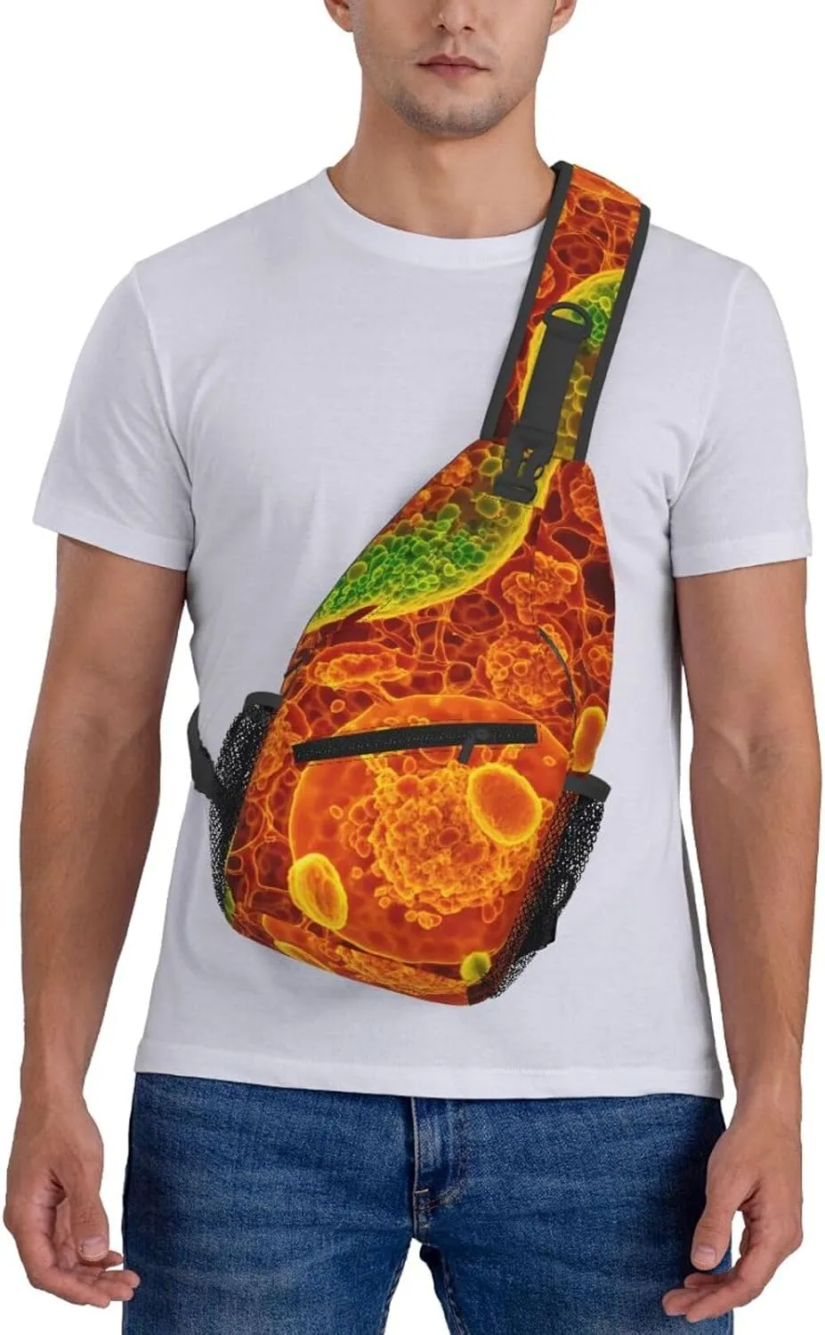 Adherent Eukaryotic Cells Seen Through A Microscop Crossbody Chest Bag Lightweight Sling Daypackstravel Hiking Cycling