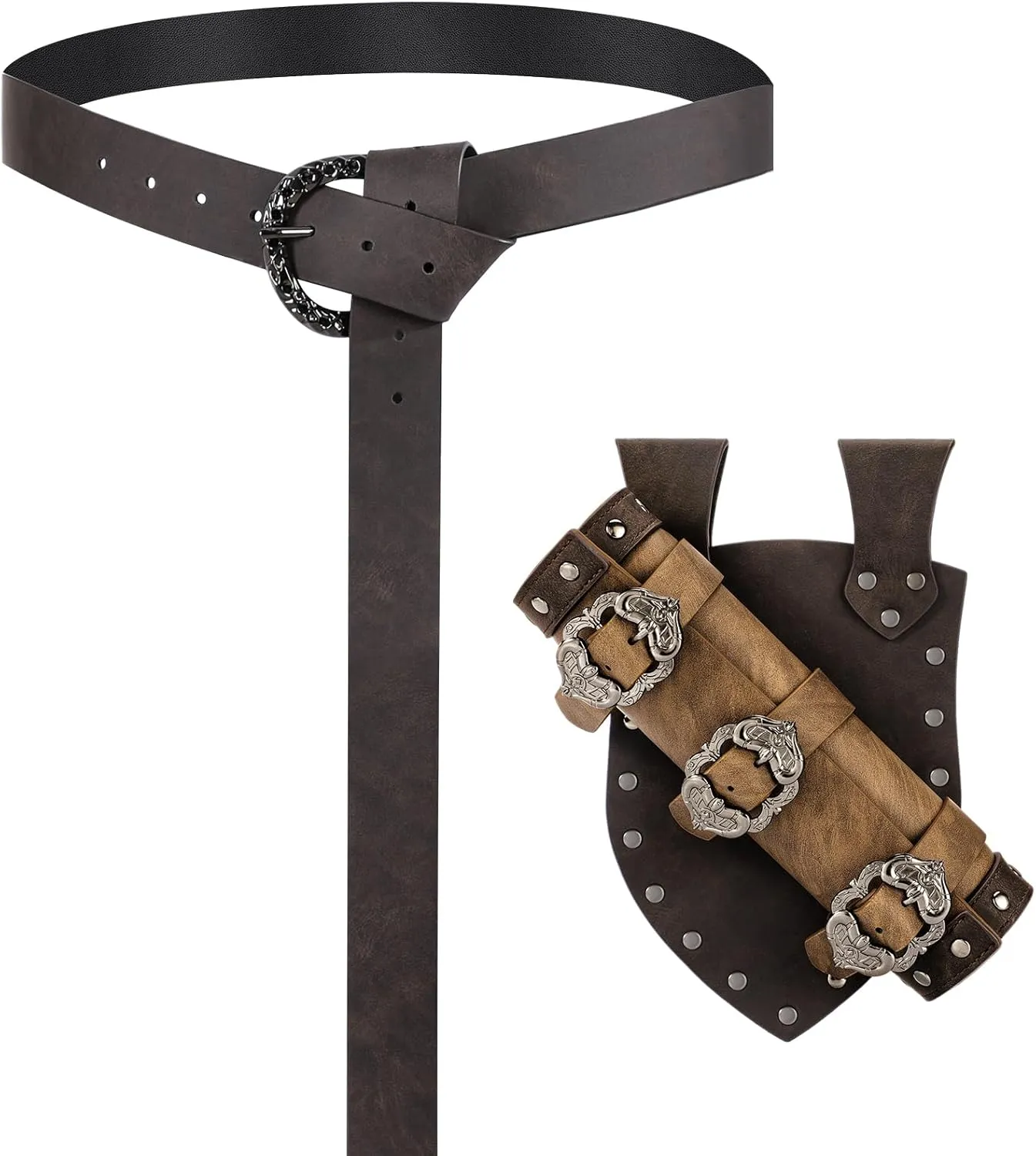 Adjustable Medieval Sword Belt Frog, Viking Sword Holster, Renaissance Belt for LARP, Knights & Pirate Cosplay