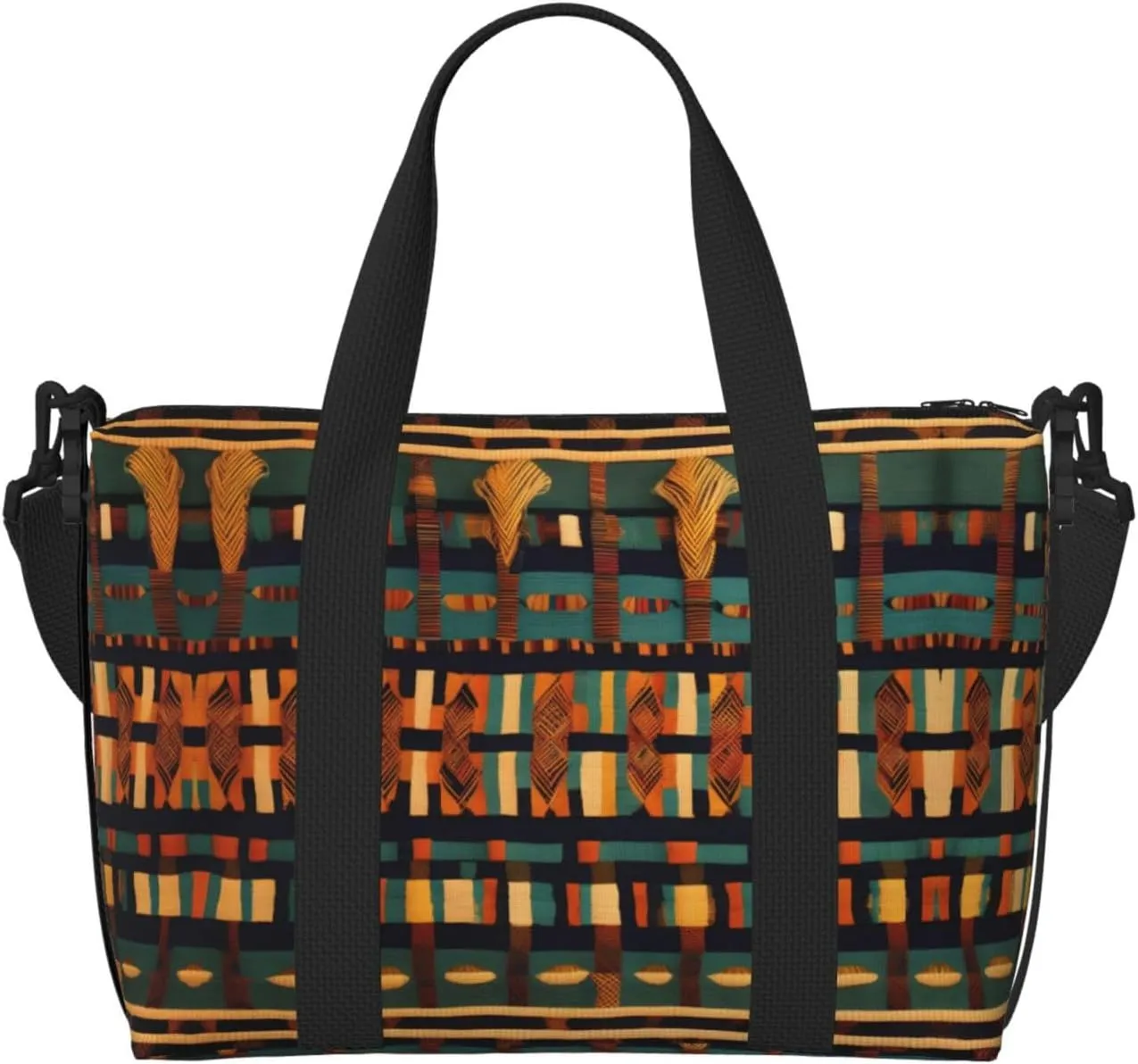 African Classic Weave Duffel Bags for Traveling - Lightweight Personal Item Travel Bags, Gym Bags for Men and Women