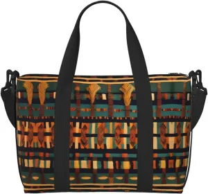 African Classic Weave Duffel Bags for Traveling - Lightweight Personal Item Travel Bags, Gym Bags for Men and Women