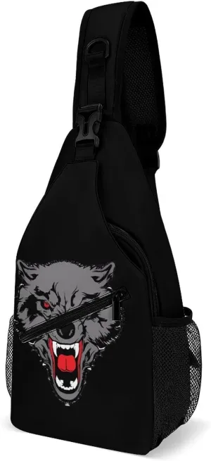 Aggressiveness of Wolf Fashion Sling Bag Shoulder Chest Crossbody Bags Backpack Travel Hiking