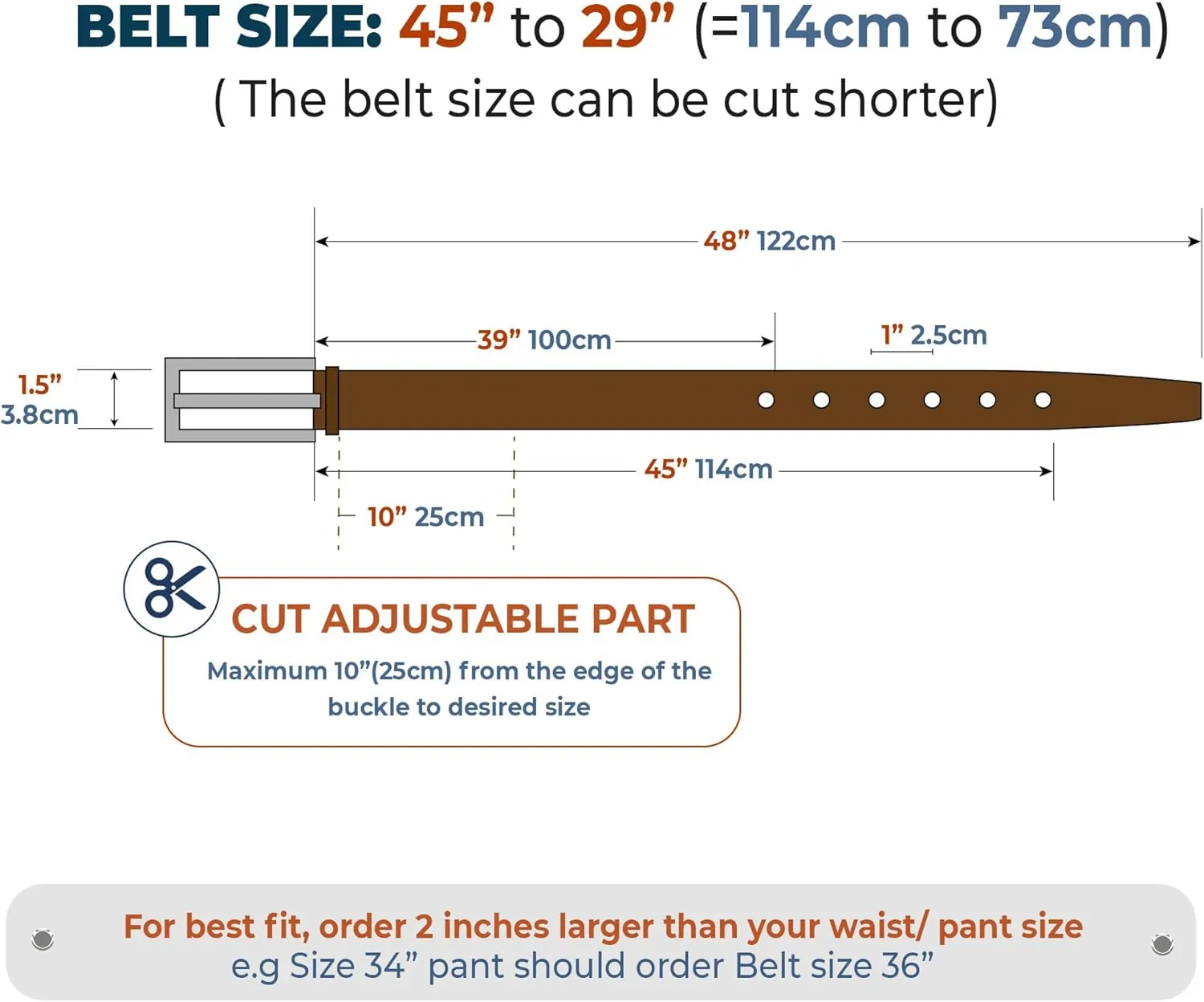 AIIigator Belt Men Leather Straight Belts Handmade Buckle Durable Dress Belt Classic Fashion Gift For Dad Boss Teacher