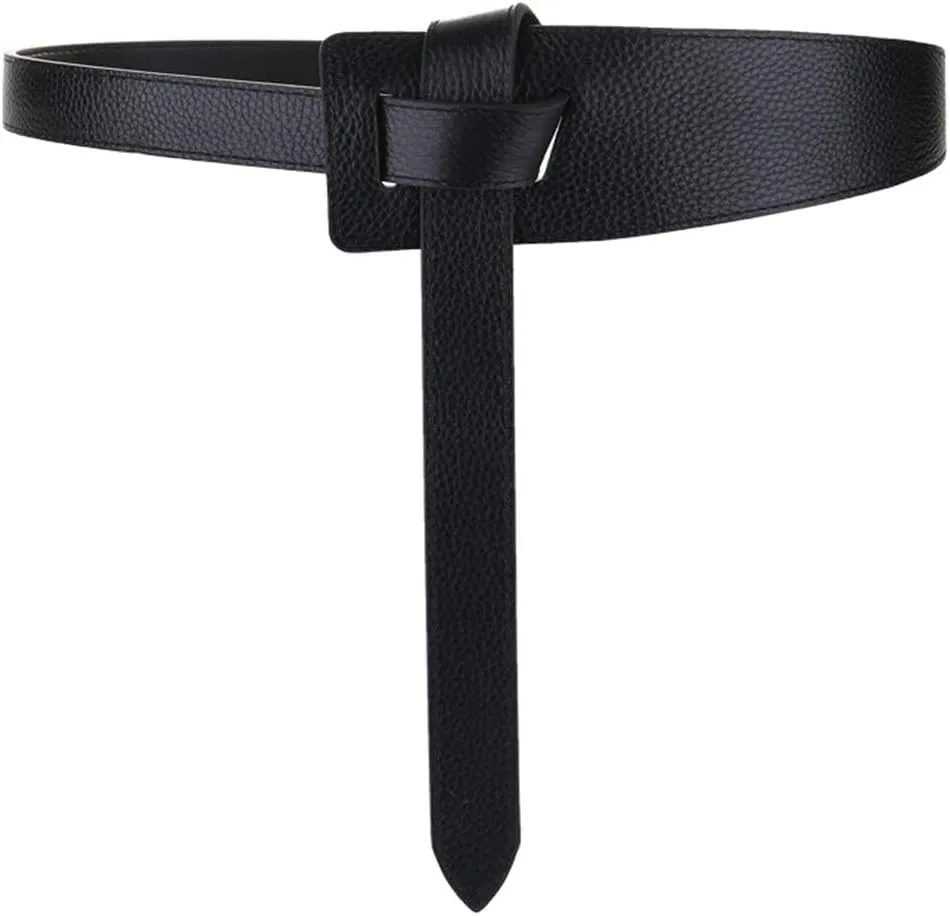 ALAIX Women's Leather Belt Dress Belt for Jeans Jumpsuit Coat Fashion Tie a Knot Genuine Leather Waist Belt
