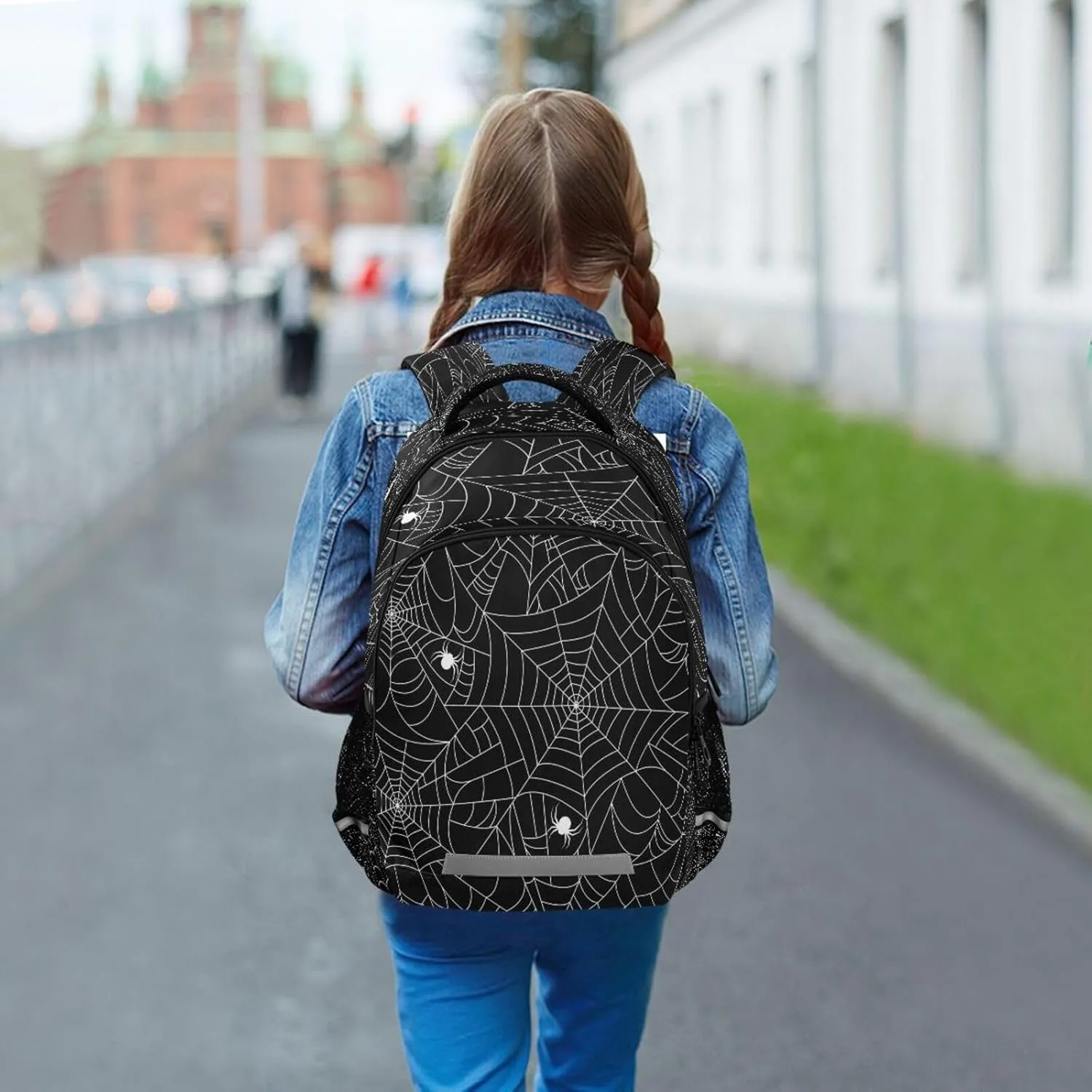 ALAZA Black Spider Web Backpack School Bag Laptop Bags Daypack Bookbag for Teen Girls Kids Boys, 13 14 15.6 inch