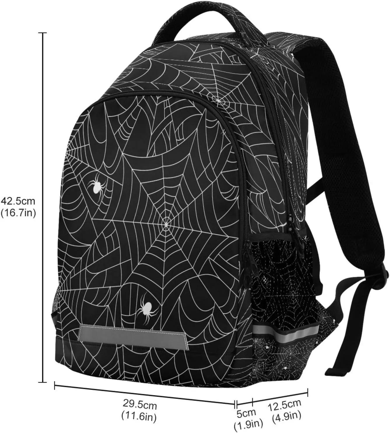 ALAZA Black Spider Web Backpack School Bag Laptop Bags Daypack Bookbag for Teen Girls Kids Boys, 13 14 15.6 inch