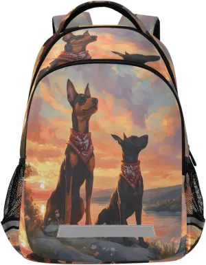 ALAZA German Shepherd Dog Sunset Backpacks Travel Laptop Daypack School Book Bag for Men Women Teens Kids
