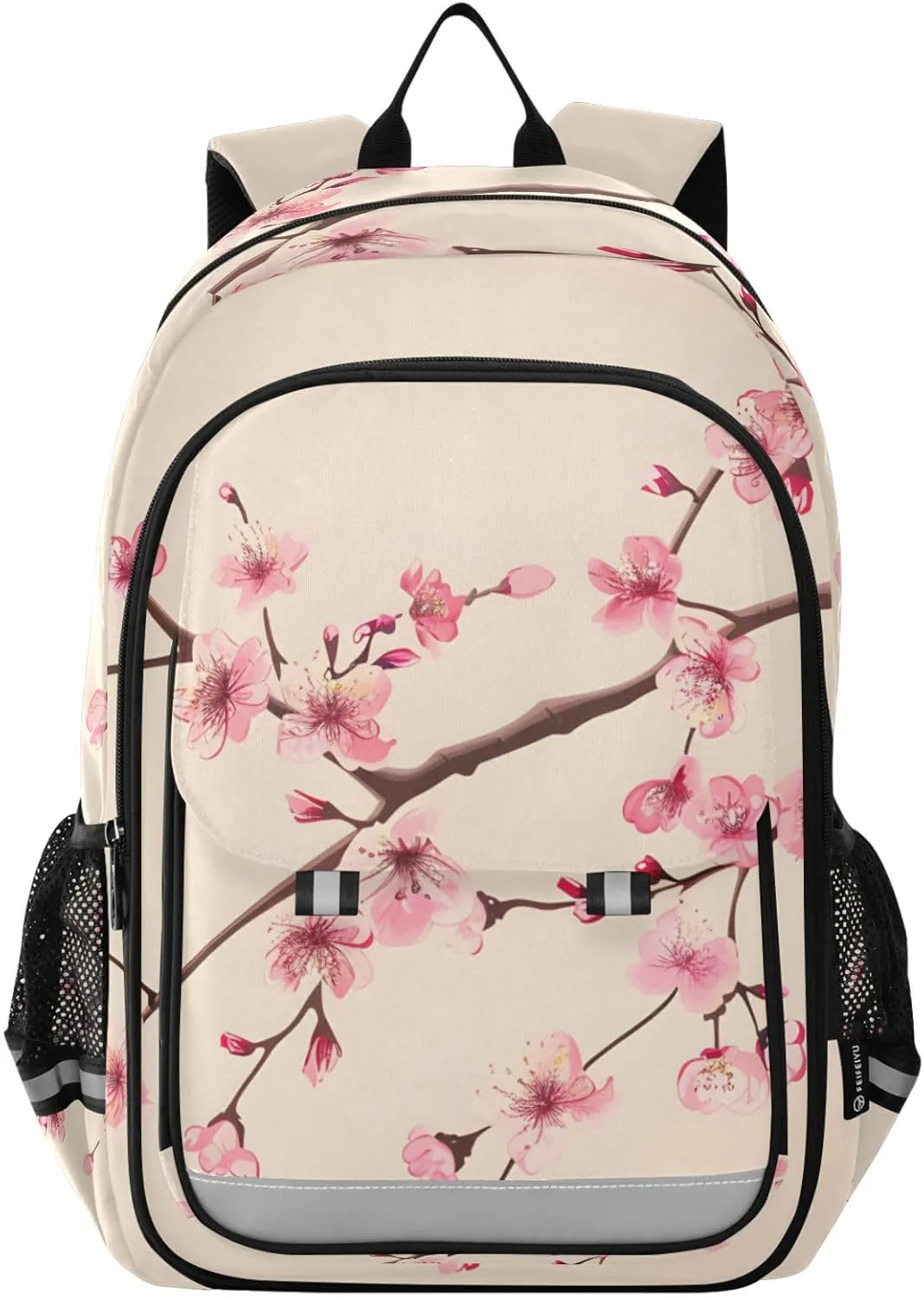 ALAZA Pink Cherry Blossom Branch School Backpacks Travel Laptop Bag Kids Bookbag for Girls Teens Women