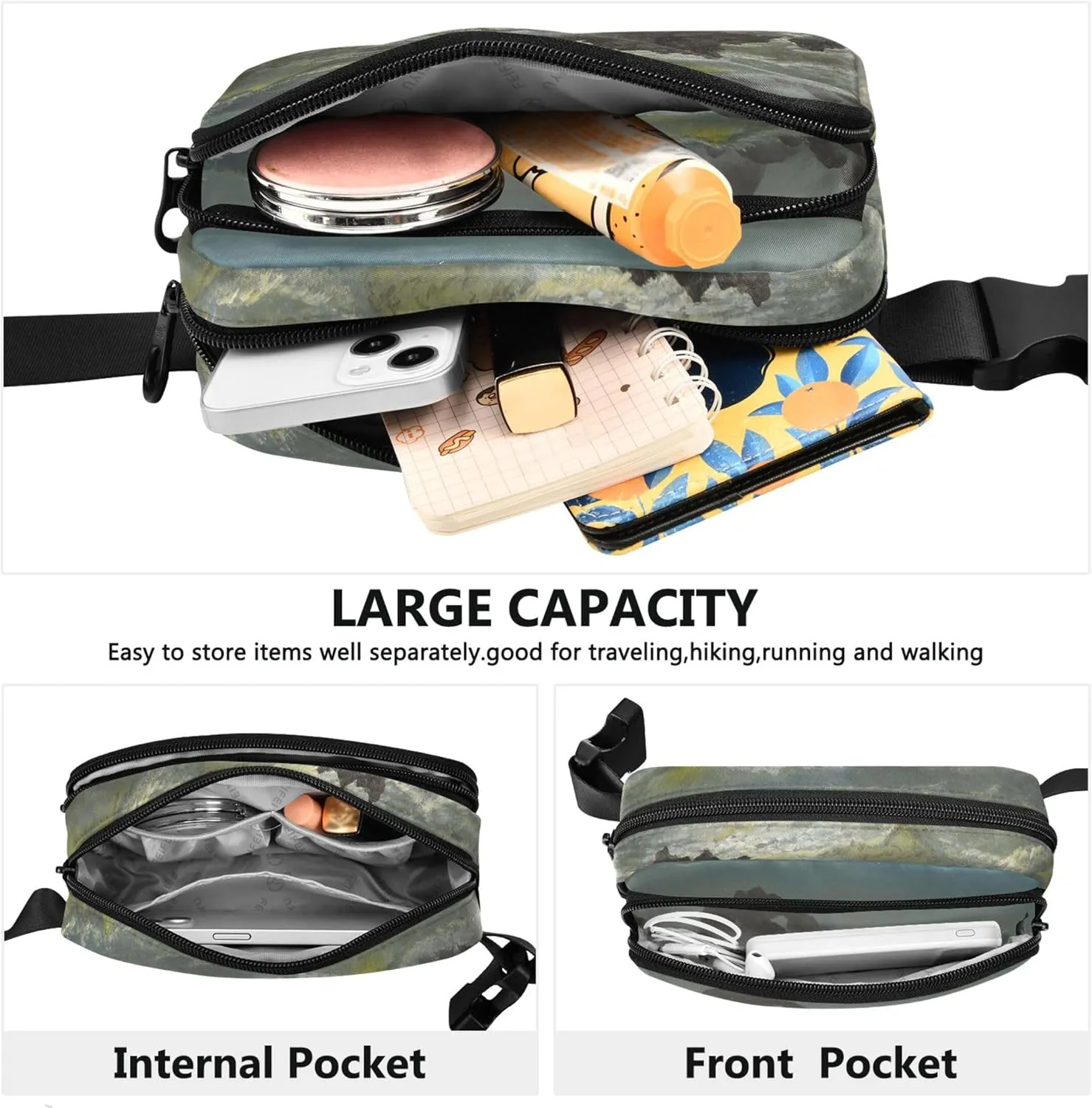 Albert Bierstadt Seal Rock California Waterproof Womens Fanny Pack Everywhere Belt Bag Bright Waist Pack for Women