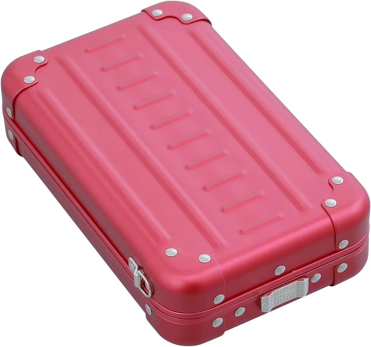 Aleon Vertical Aluminum Crossbody Personal Case - Compact Over Shoulder Bag for Travel - Fashionable Belt Bag (Ruby)