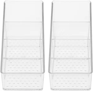 Alipis 2Pcs Tea Organizer Box Compartment Storage Holder for Tea Bags Sugar Packets Compact Reusable Design for Kitchen Cabinets Tables Easy to Clean